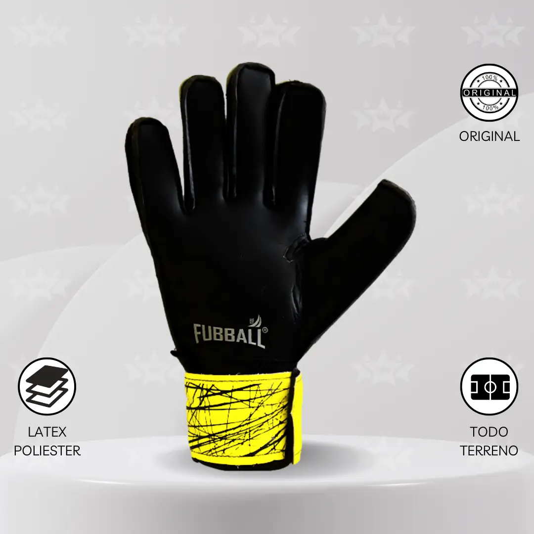 Guantes De Arquero Fubball – Diseño SPLINTER Amarillo - Imagen 3